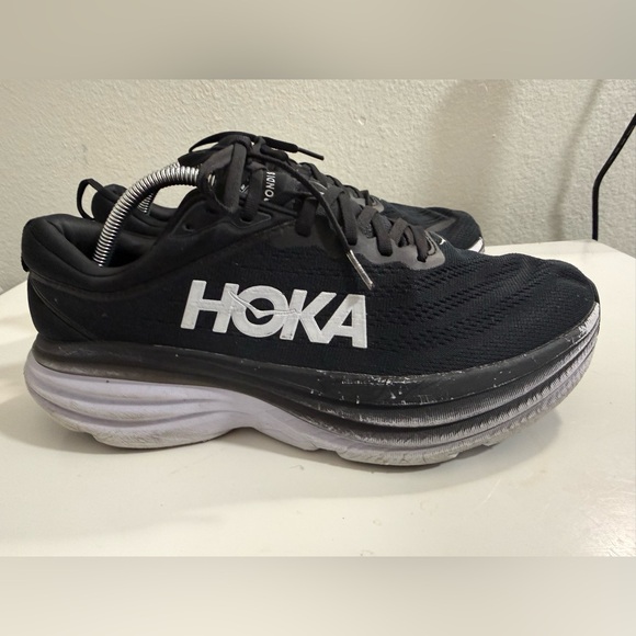 Hoka Bondi 8 Men's Black Athletic Shoes - Picture 4 of 10